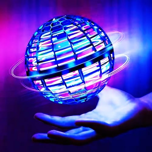 B BestCon Fliegender Ball Spielzeug, UFO – 360° drehbar, leuchtendes schwimmendes Spielzeug mit Fingerspitze, geeignet für Kinder und Erwachsene, Innen im Freien Toy Pro (blau)