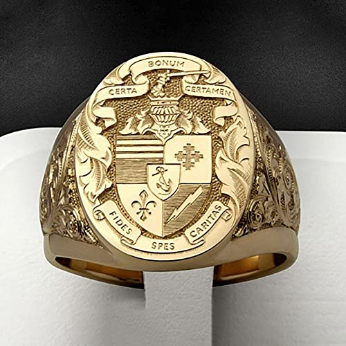 PangTuZiYin Punk bagues sculptées à la Main pour Hommes Couleur Or Chevalier chevalière Haute qualité personnalité Festival Bijoux