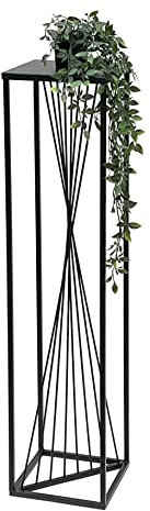 DanDiBo Blumenhocker Metall Schwarz Eckig 70-100 cm Blumenständer Beistelltisch Blumensäule Design Modern Pflanzenständer Pflanzenhocker (100 cm)