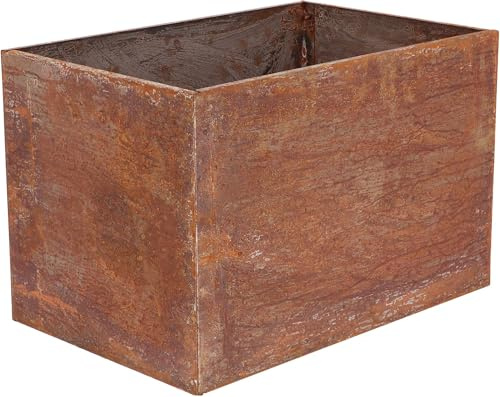Esschert Design Jardinière surélevée moderne en acier Corten rouillé rectangulaire 60 x 40 cm