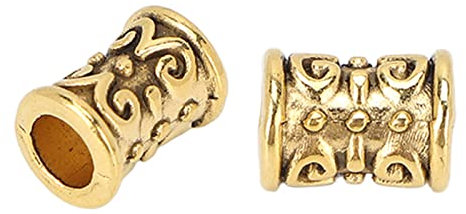 30 Stück Haarbartperlen Bartperlen, Bartringe Dreadlocks Perlen Mode Retro Legierung Haarschlauchperlen für Dreadlocks Haarschmuck DIY Flechten Armband Anhänger Halskette (Gold)