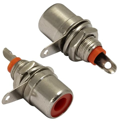AERZETIX - C69390 - Satz von 10 RCA-Steckern - weiblich - gerade 21x16 mm - zur Montage auf Chassisplatten - zum Löten - Audio