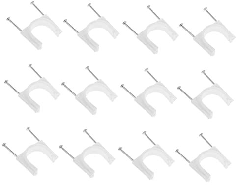 Mikikit Weiße Kabelclips Rund Mit Stahl-doppelnagel Kabelhalter Aus Pe Kunststoff Und Stahl Kabelbefestigung Für Wand Kabelmanagement Korrosionsbeständig Isolierend Langlebig