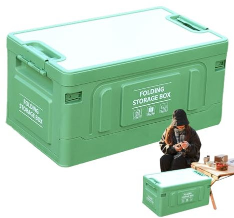 Kasmole Kofferraum-Camping-Organizer, zusammenklappbare Kofferraumbox | 60L Faltbare Organizer-Box mit vielfältigen Einsatzmöglichkeiten - Aufbewahrungskoffer für den Haushalt mit Holzdeckel für