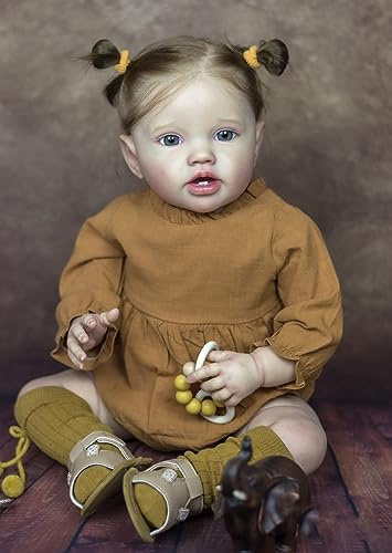 Anano Reborn Baby Mädchen Toddler Babypuppen Lebensechte Haut Blaue Venen 24 Zoll Realistische Silikon Puppe Die Echt Aussehende Babypuppe Große Größe Reborn Mit Babyzähnen Zubehör