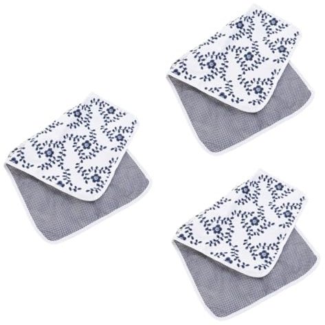 BESTonZON 3stücke Washable Diaper Changing Pad Foldable Infant Cotton Urinal Mat Für Zuhause Und Blaue Kleine Blumen