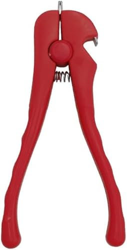 Clam Pliers for Restaurant & Home, Clam Opener, Clam Knife Shucker with Spring, Oyster Shucking Knife Tool Opening with Beer Bottle Openers (Red)