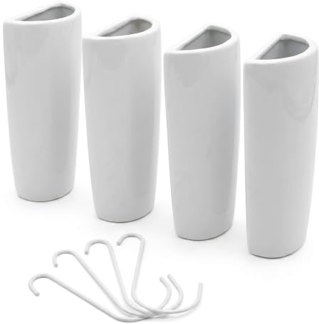 Keramik Luftbefeuchter halbrund für Heizkörper 4er Set - 19 x 9 cm - Wasserverdunster zum Einhängen an Heizkörpern - Universal Raumbefeuchter Wasser Verdampfer kabellos