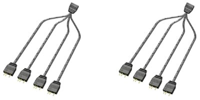 Gissroys ARGB 5V 3Pin Extension Cable Adapter 33cm 1 To 4 RGB Splitter Cable Cord ForMSI LED Splitter ARGB 5V 3Pin Extension Cable Adapter 33cm 1 To 4 RGB Splitter Cable Cord ForMSI LED