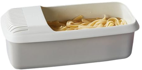 FmtwPhn 29x14x11cm Hitzebeständiger Mikrowellen Nudelkocher Mit Sieb, Mikrowellen-Nudelbehälter-Kocher, Spaghetti-Garer Für Die Mikrowelle, Nudelboot Dampfgarer Spaghetti Nudelkocher