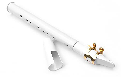 ERYUE Saxophon Weißes Mini-Taschensaxophon, tragbares kleines Saxophon mit schwarzer Tragetasche, Holzblasinstrument