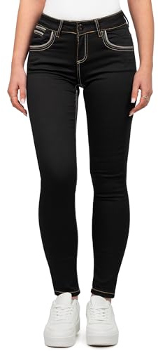 Cipo & Baxx sexiga damjeans byxor höftjeans skinny slim fit stretch tubdesign, Svart – 26, 29W / 32L