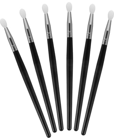 Beatifufu 6 Stück Make up Applikator Lippen Und Lidschattenpinsel Silikon Weich Hautfreundlich Schwarz Langstielig Für Professionelle Gesichtsmaske Und Augen Make up