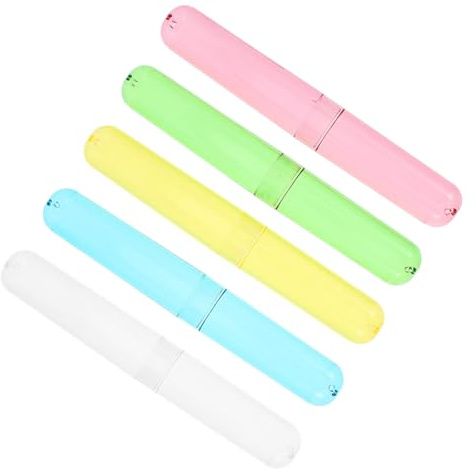 ERINGOGO 5piezas Funda De Cepillo De Dientes Portátil Estuches De Transpirables y Transparentes para Cepillos De Dientes para y Excursiones