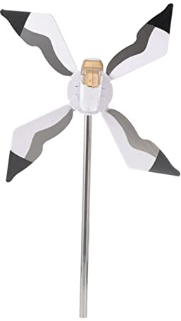 Kisangel Girouette de Mouette Ornement de Jardin Extérieur pour Pelouse Décorative en PVC Solide Moulin à Vent Tournant Décor de Jardin Fête
