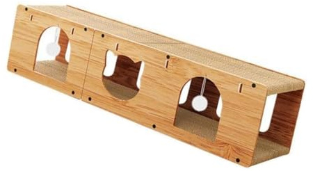 Fonowx Katzentunnel Kratzbaum, Katzentunnel, Hausmöbelschutz, mit Ball, Mehrzweck Kratzpad, Interaktives Spielzeug, XL