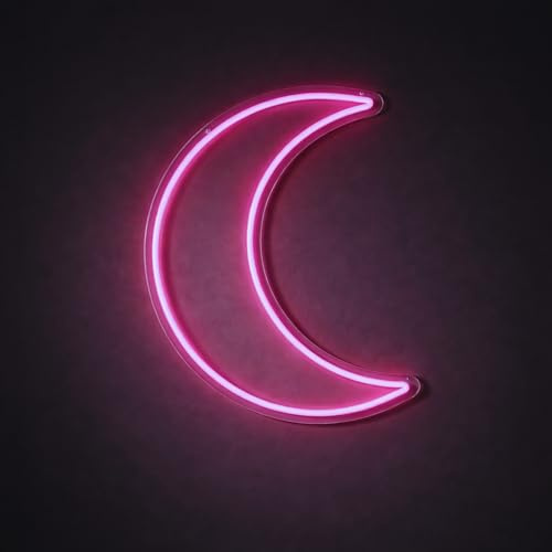 Sweet Dream Code luz de Neón Luna LED Grande (50 cm) | Dimerizable y Ajustable | Regalo original mujer ideal cumpleaños, decoración tendencia| Iluminación Acrílico Premium para Ambiente y Diseño