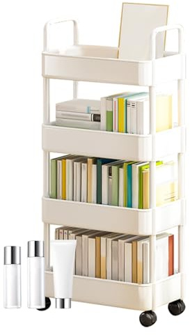 Fyrdyn Carro utilitario con Ruedas,Carro de Almacenamiento con Ruedas | rodante pequeño - de Almacenamiento de 3/4 Niveles con asa y, Carrito Organizador de