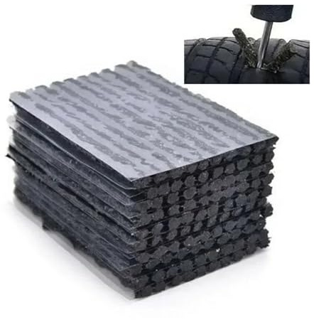 Yvxotrxnk Kit de reparación de neumáticos profesional con tiras de goma y herramientas, universal sin tubo, juego de tapones para tachuelas para coche, moto, camión, SUV, Emergency Fix (6 piezas Set-A