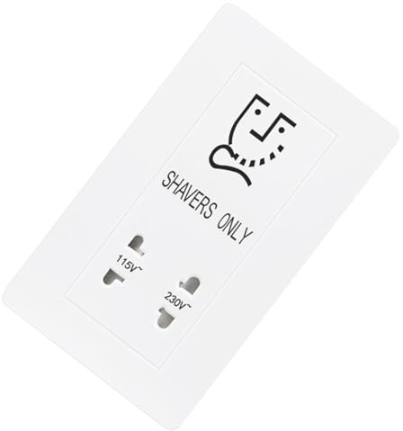 ARTSEWPLY Prise de Rasoir Électronique 220V Blanche pour Hôtel et Salle de Bain Prise Murale Sécurisée Anti-Insertion Unipolaire Résistance Haute Température Installation Facile