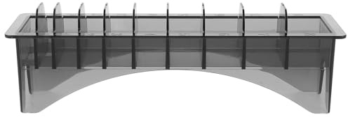 SOIMISS Estuche Rectangular para Cortapelos Soporte para Peines Guía Negro de Plástico para Uso en Barbería y Hogar, Organizador Compacto y Funcional