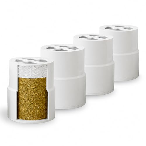 Shower Filter Cartridges Compatible with JOLIE Shower Head, 4 Pack | Helps reduce chlorine and heavy metals to support healthier-looking hair and skin.