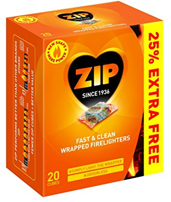 Zip Fast & Clean Wrapped Firelighters Pack 16 Plus 25% Free (328478)