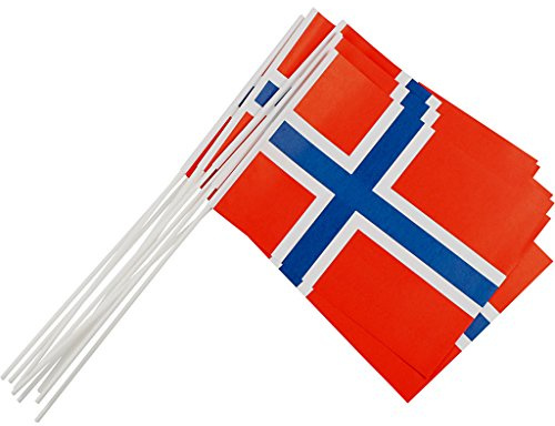 Banderas Ondeando - Noruega, 10 Piezas