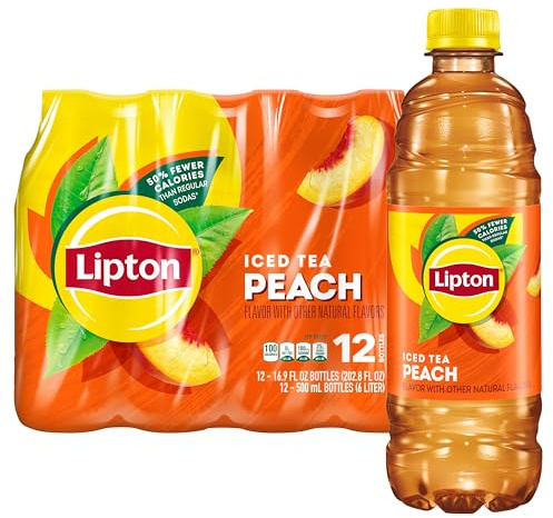 Lipton Peach Iced Tea, 16.9 Fl Oz Bottles (Pack of 12)