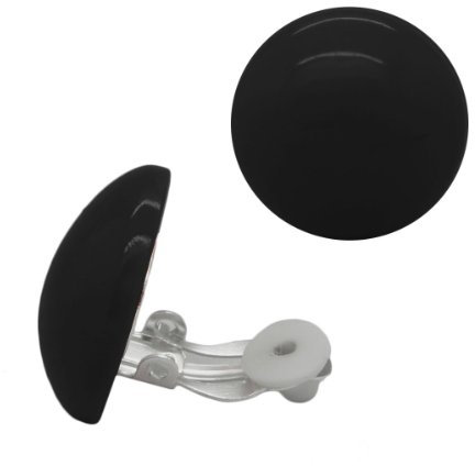 Soul-Cats 1 Paar Ohrclips Ohrringe Clips Plastik viele Farben Pastell, Farbe: Schwarz