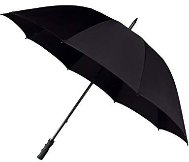 Impliva Falcone Parapluie canne, 130 cm, Noir (Schwarz)