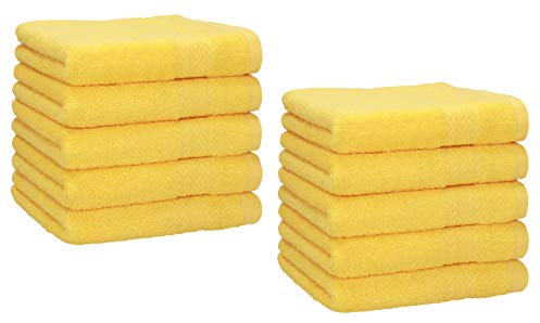 Betz Premium Seiftücher Set 10-teilig – 10× Seiftuch 30×30 cm, 100% Baumwolle 470 g/m², weich & saugstark, Oeko-TEX® Farbe gelb