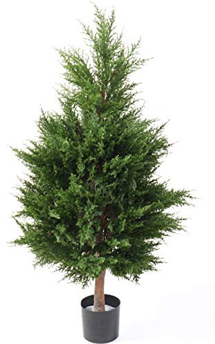 PEGANE Plante Artificielle Haute Gamme Spécial extérieur/Cypres Coloris Vert - Dim : 105 x 57 cm