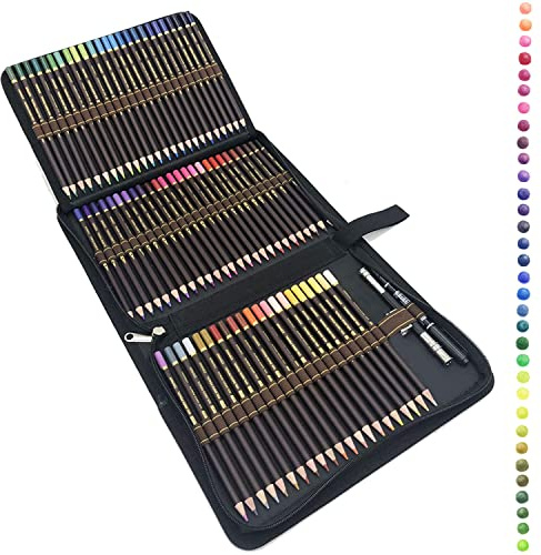 78pcs Profesional lápices de colores Conjunto de Dibujo,Lápices de Bosquejo Material de dibujo Incluye Caja de Cremallera,Mejores Lápices de colores Conjunto Ideal para Adultos y Niños