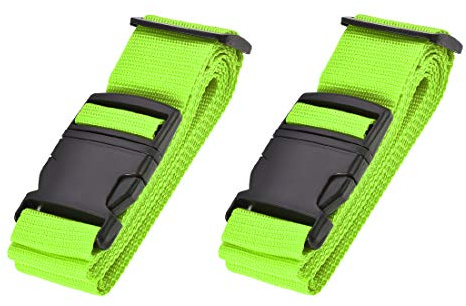 uxcell Luggage Straps Suitcase Belts with Buckle Label, 2x78 2Mx5cm Adjustable PP Travel Bag Packing Accessories, Light Green 2Pcs