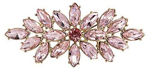 EVER FAITH Brosche Hochzeit Korsage Marquise Österreichisch Kristall Blumen Pin für Kleidung Damen Rosegold-Ton Silber-Ton