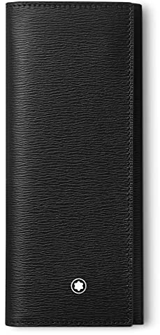 Montblanc Meisterstück Stiftetui für 2 Schreibgeräte aus Leder in der Farbe Schwarz, Maße: 16cm x 7cm x 1cm, 129259