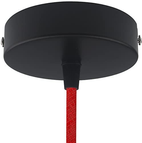 ZOHAR Deckenbaldachin 2 Stück 1-fach Lampenbaldachin Kit Decken-Baldachin mit Zugentlastung Klemmnippel Deckenrosette zur Lampenaufhängung an der Decke zur Montage von Pendelleuchten Metall Schwarz