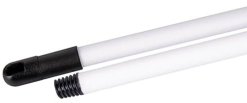 La Briantina Manico Professionale Frosted per Scope, in Metallo Plastificato, Finitura Ruvida Antiscivolo, Lunghezza 130 cm, Filetto Universale, Colore Bianco