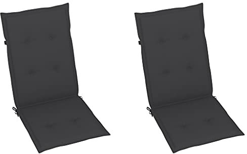 INLIFE Gartenstuhlauflagen 2 STK. Anthrazit 120x50x3 cm