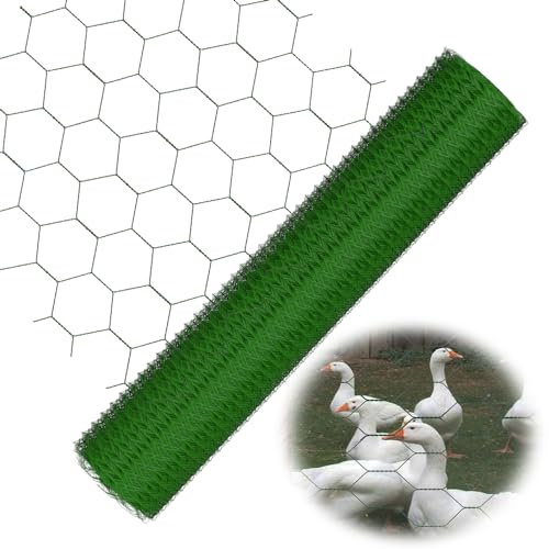 0.5MX25M Maschendrahtzaun Schutzzaun für Kaninchen, Maschendraht Maschendraht Rollen Gartennetzgewebe, Maschen 25x25 mm Kunststoffbeschichteter Draht, Hühnergartendrahtzaun Drahtzaun