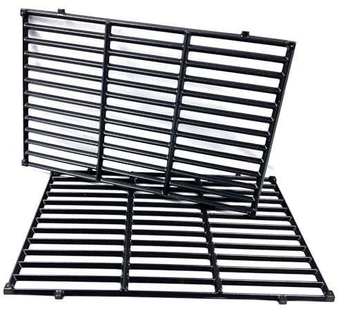 Direct Store DC132 19.5” x 12.9 Grill Grates Replacement for Weber 7524, 7528, Genesis 300 E/S 310 320 330 EP310 EP320 EP330 Gas Grill (2007-2016 ONLY), Set of 2 Cast Iron Cooking Grid Grates
