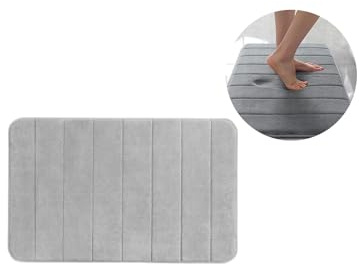 Avilia Tappetino da Bagno - Tappeto Scendi Doccia e Vasca in Schiuma Memory, in Poliestere, 50x80cm, Grigio