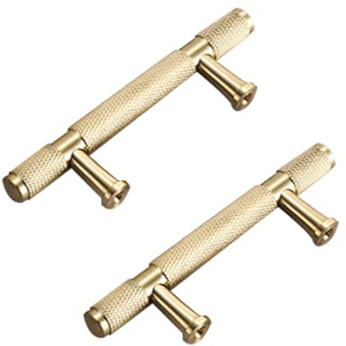 SZLXJMFL Schrankgriffe Gold Vintage,2 Kabinett Küche Griffe Massive Messing | Gebürstetem Kupfer,Möbelgriff Länge: 50/116/148/180/212/280/380 mm Bügelgriff Mit Befestigungsschrauben-116mm/4.5in