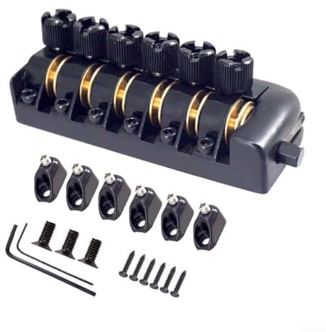 SPORTARC Feste Headless Guitar Bridge Saitenplatte Set Vintage Style E-Gitarre Headless Bridge Saitenhalter 6 Saiten Metallkonstruktion (C)