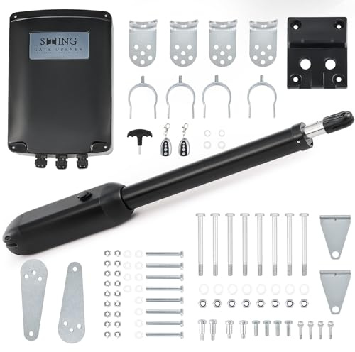CO-Z Motor Puerta Batiente de 1 Hoja con Capacidad de 500KG | Kit Motor Puerta Abatible con 2 Controles Remotos y Llaves de Liberación