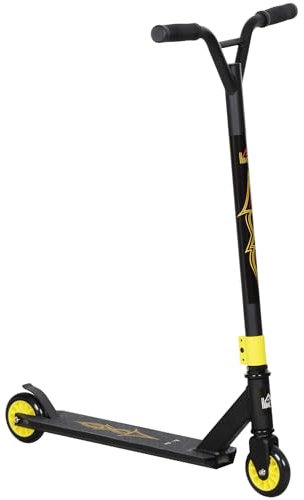 HOMCOM Stunt Scooter mit 360° Lenkung, ABEC 9 Kugellager, 100mm Kunstleder Räder, Tretroller aus Aluminium Stuntscooter bis 100kg belastbar, Kickscooter Trick Roller Funscooter für Kinder ab 14 Jahre