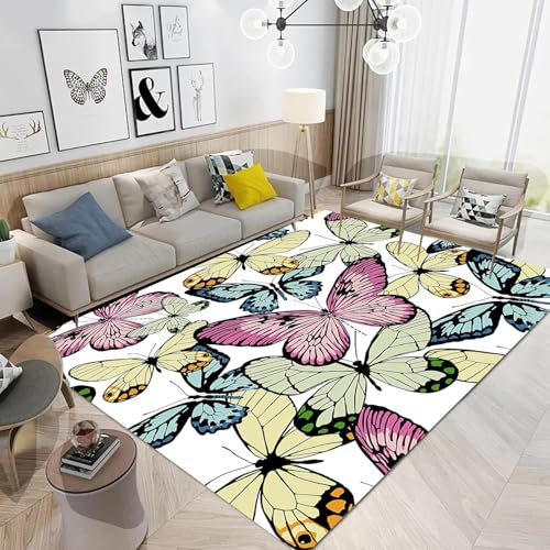3D Tierischer Schmetterling Teppich Für Schlafzimmer Kinderzimmer Wohnzimmer Im Freien Balkon Terrasse, Matten Für Küche Krabbelmatte Modern Dünne Kinderteppiche 140 X 200 cm - Leicht -10695681434905