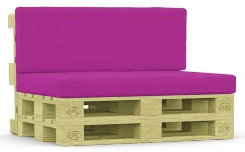 Brillars Custom Euro Pallet Seat Pads & Back Cushions – Water-Resistant Zip Cover, Heavy-Duty Foam, Personalized Comfort in a Variety of Colors & Sizes (Pink, Only Back Cushion 120cm x 40cm x 5cm)