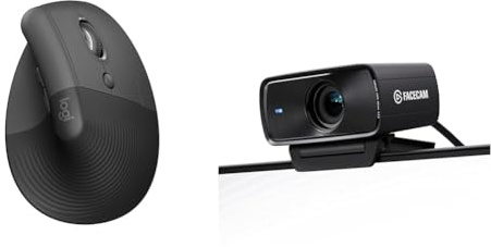 Logitech Lift Souris Ergonomique & Elgato Facecam MK.2 – Webcam Haut